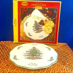 BRAND NEW IN BOX Spode Christmas Tree 9" Cheese  Cookie Plate Trivet